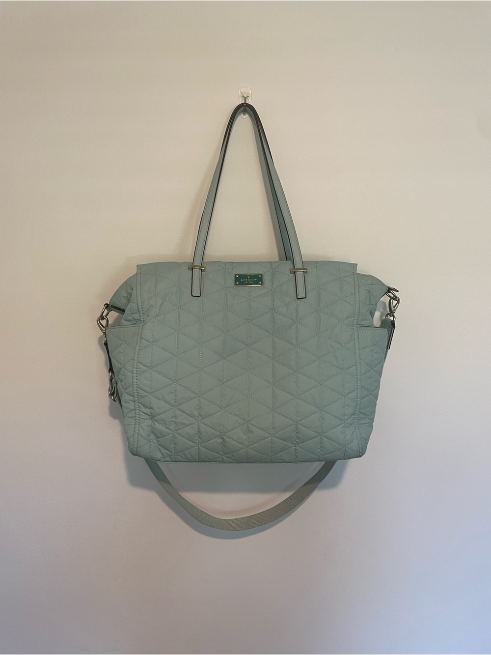Kate Spade Quilted “Kaylie” Tote in Mint Green